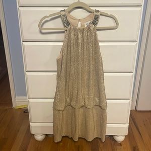Womens Xscape gold party cocktail dress